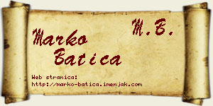 Marko Batica vizit kartica